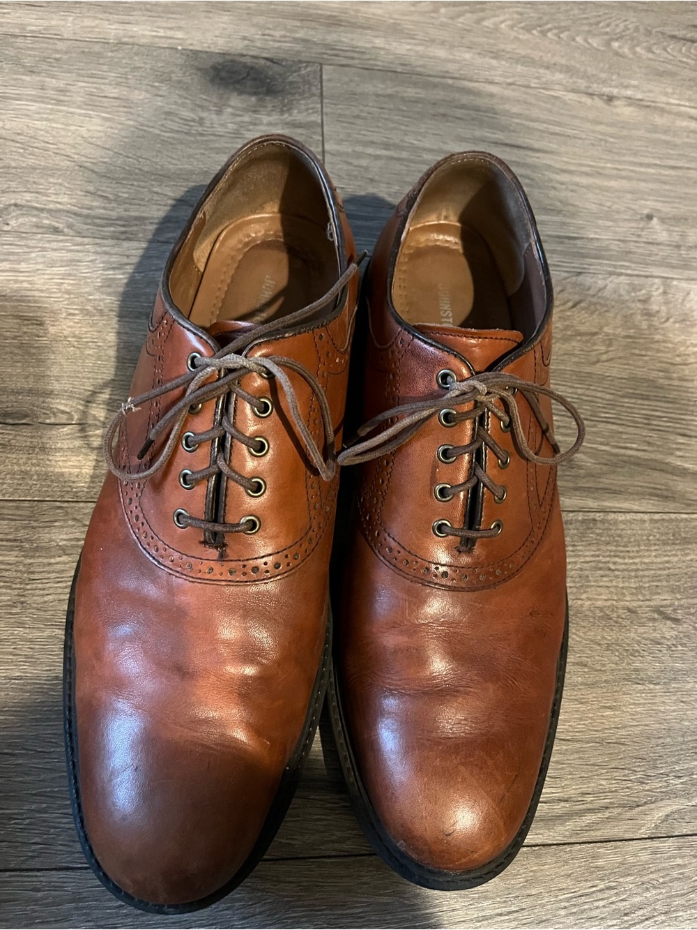 Johnston & Murphy Men's Chestnut Brown Leather Oxfords